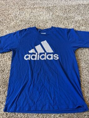 adidas Royal Blue T-Shirt with White Logo